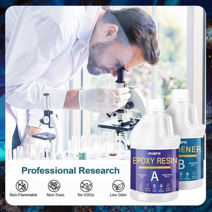 Epoxy Resin Kit 1 Gallon，Newly Formulated Crystal Clear Epoxy Resin，Strong, Bubb