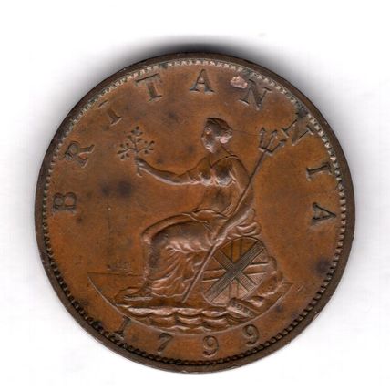 Great Britain. George III. Halfpenny 1799. dy18691