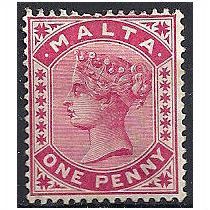 Malta 1890 SG22 1d Carmine Mounted Mint ..