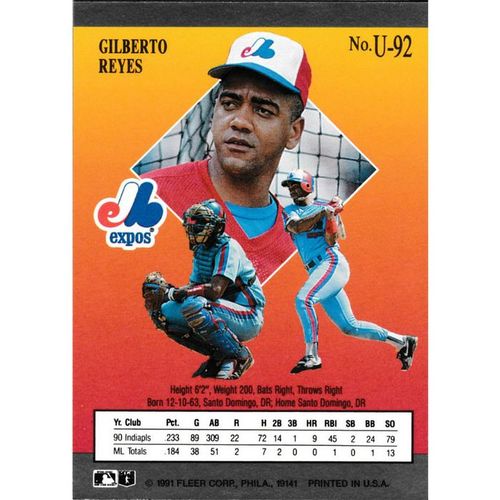 1991 Fleer Ultra Update - #U-92 - Gilberto Reyes