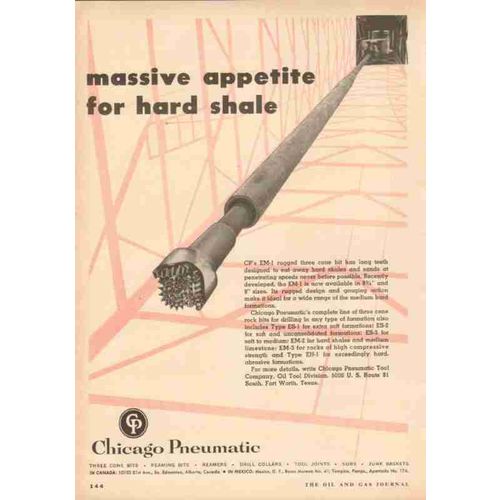 chicago pneumatic tool company 1953 massive appetite drill vintage ad