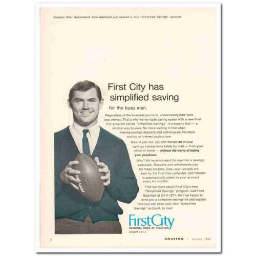 first city national bank houston 1968 oiler pete beathard vintage ad