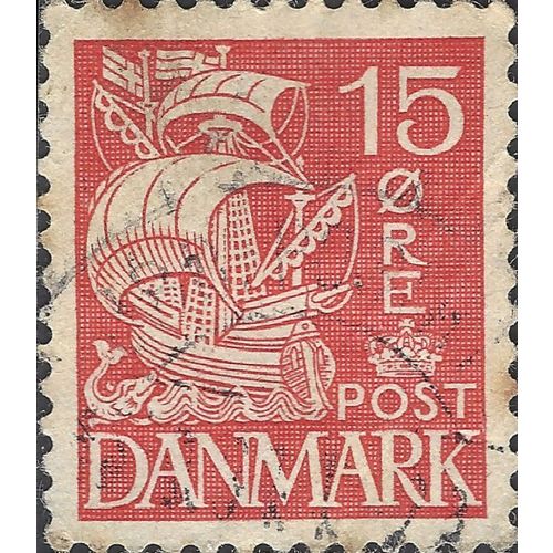 DENMARK, SHIP, Caravel, red 1933, 15ore