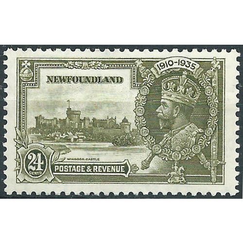 Newfoundland 1935 SG253 24c Olive-Green Silver Jubilee Mounted Mint....
