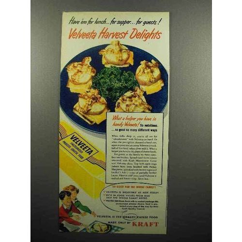 1951 Kraft Velveeta Cheese Ad - Harvest Delights