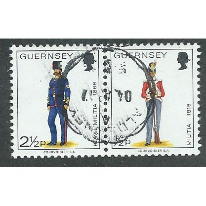 GUE 1974 2 1/2P/ 1/2P 'GUERNSEY MILITIA' FINE USED (EBID49-989)