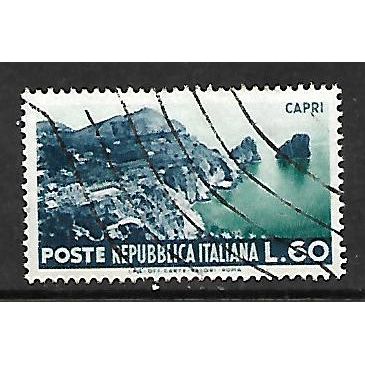 ITALY 1953 TOURIST SERIES 60L BLUE & GREEN CAPRI SG 860 FINE USED#2