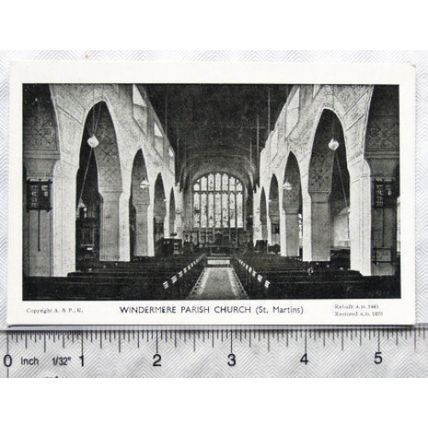 old postcard Windermere Parish Church, St Martins