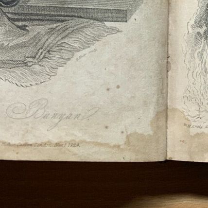 1824 JOHN BUNYAN "THE PILGRIM'S PROGESS" 201 YEARS OLD ANTIQUE BOOK (P4)