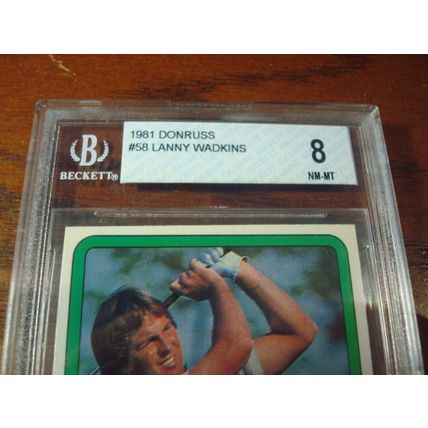 1981 Donruss, Graded Near Mint 8, LANNY WADKINS, PGA Tour