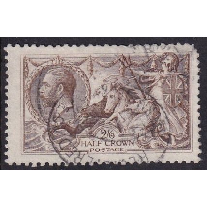 GB 1913 to 1918 King George V 2s 6d Seahorse Brown Used ( KGV ) - Fault