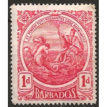 Barbados 1917 SG183b 1d Pale Carmine-Red Mounted Mint . .