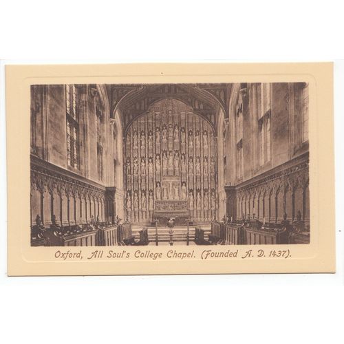 All Soul's College Chapel Oxford Postcard 57362