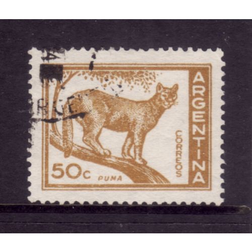 ARGENTINE 1959 50c OCHRE PUMA FINE USED #5