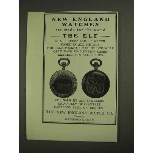 1903 The New England Elf Watch Ad - Made for the World