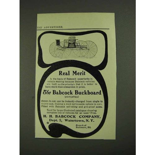 1908 H.H. Babcock Buckboard Carriage Ad - Real Merit