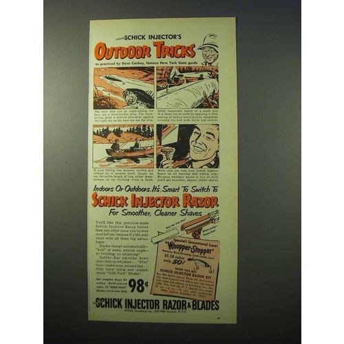 1951 Schick Injector Razor & Blades Ad - Outdoor Tricks