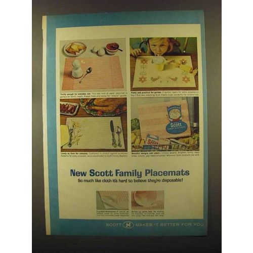 1965 Scott Family Placemats Ad - So Much Like Cloth