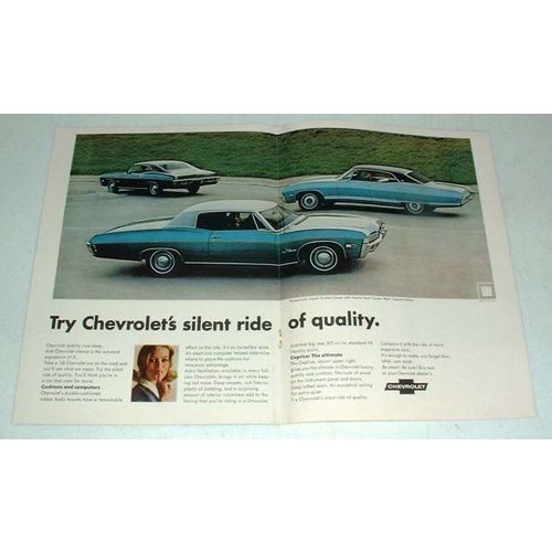 1968 Chevy Impala Custom, Sport Coupe; Caprice Sedan Ad