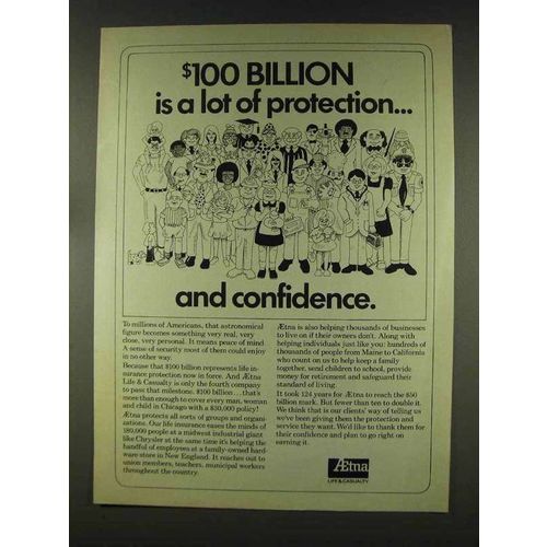 1977 Aetna Insurance Ad - $100 Billion Protection