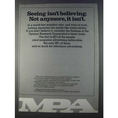 1980 MPA Magazine Publishers Association Ad - Believing