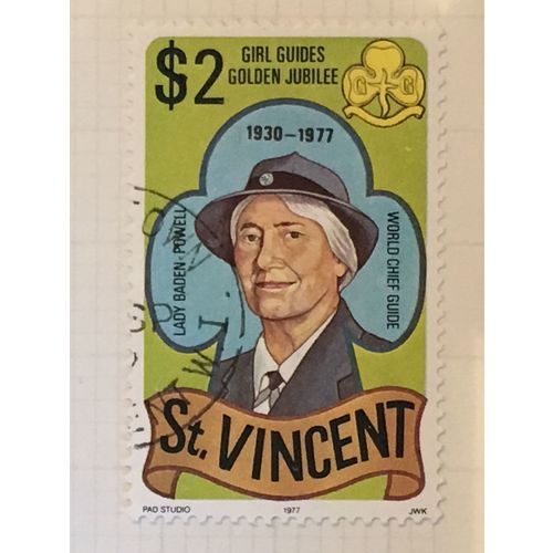 St Vincent 1977 Girl Guides $2 Lady Baden Powell Used SG 539 Sc507 postage stamp