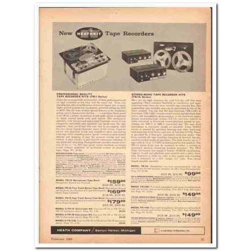 HEATH COMPANY 1960 Heathkit TR-1 Series Tape Recorder vintage ad