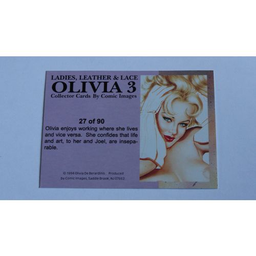 Olivia 3 Ladies, Leather & Lace Base trading card # 27 (A) 1994, Comic Images