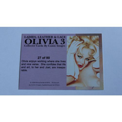 Olivia 3 Ladies, Leather & Lace Base trading card # 27 (A) 1994, Comic Images