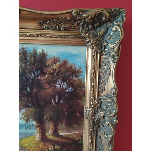 Oil on Canvas oil painting Cows animals Grazing Framed Oil on Canvas 04