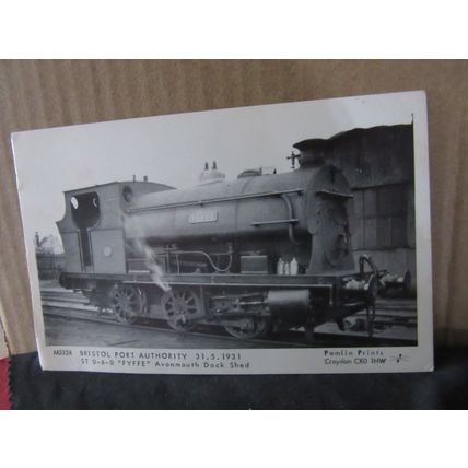 BRISTOL PORT AUTHORITY, 'FYFFE' steam train unused postcard Avonmouth Dock Shed=