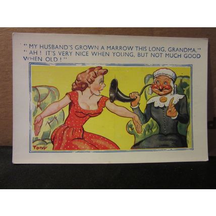 seaside comic humour unused vintage postcard humour by E. Marks COMICARD 2197