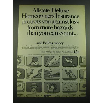 1968 Allstate Insurance Ad - Allstate Deluxe Homeowners Insurance protects you