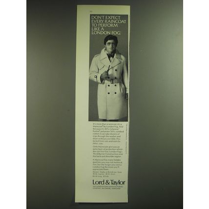 1974 Lord & Taylor London Fog Maincoat Advertisement