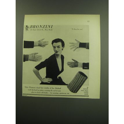 1949 Bronzini Pulse Warmers Ad - Photo by John Rawlings - A Shop for Men