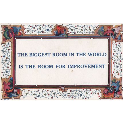 Room For Improvement Perfection Is Wrong Antique Proverb Postcard