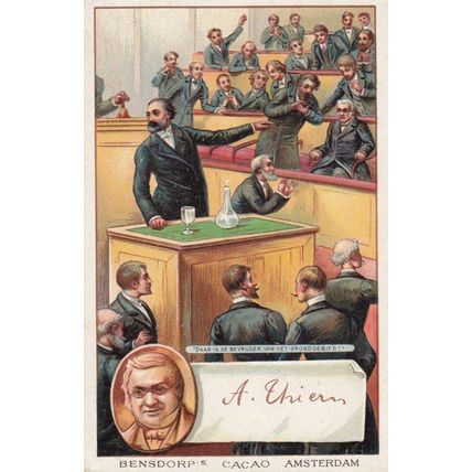 Thiers French France Politician Printed Signed Bendorps Postcard Old Trade Card