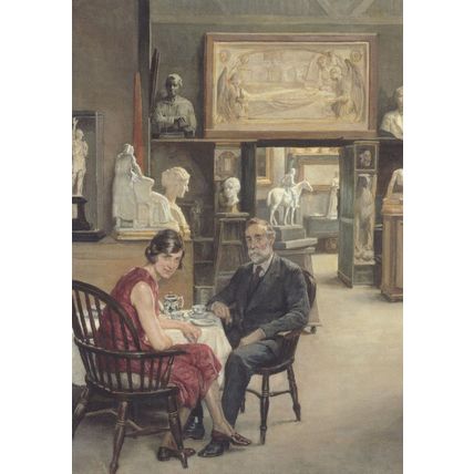 Arthur George Walker Tea In The Studio 1932 Painting Postcard