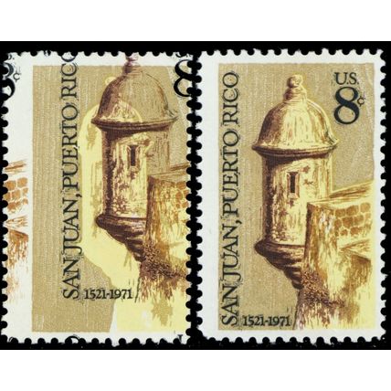 1437, Mint NH 8¢ Large Color Shift Freak Error With Normal * Stuart Katz