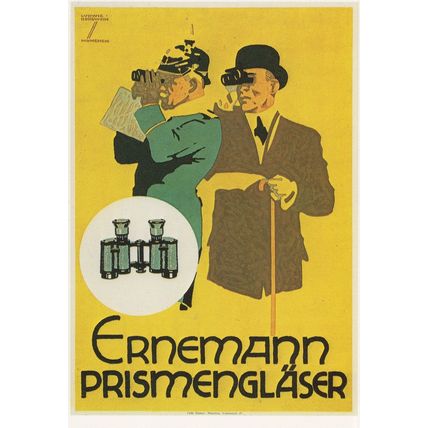 Ernemann Prism Englaser Binoculars German Advertising Postcard