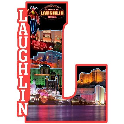Welcome to Laughlin Nevada Capital L Collage Fridge Magnet