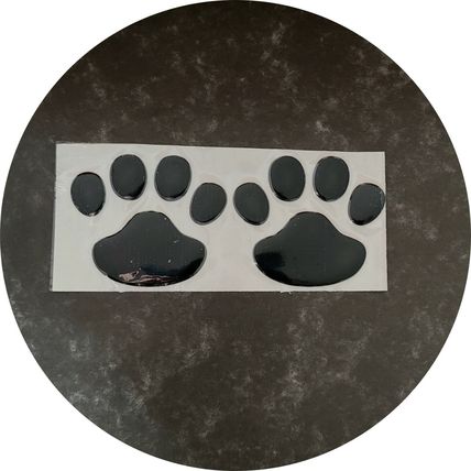 Stick on Nylon Paw Prints Stickers Black 1mm Thick 7 x 6cm not flat 10 Pairs M9