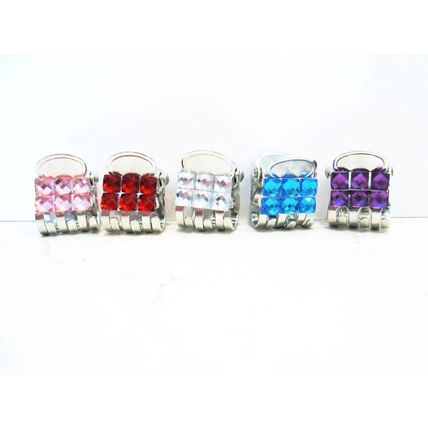 Tiny mini silver metal hair claw clip with rhinestones your color choice (set