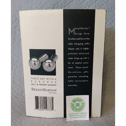 NIB NOS REED & BARTON METAL WORKS TABLE ART MARACAS SALT AND PEPPER SHAKERS