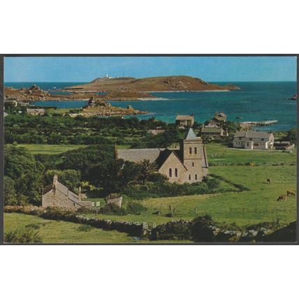 The Church & Old Grimsby, Tresco, Isles of Scilly, c.1960s - Gibson Postcard