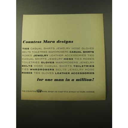 1960 Countess Mara Fashion Ad - Countess Mara Designs
