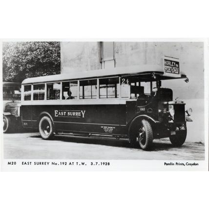 Morley 1928 Bus Tram at East Surrey No 192 Tram Photo Postcard