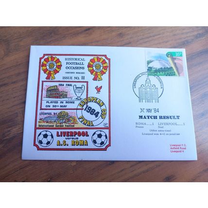 1984 EUROPEAN CUP FINAL LIVERPOOL vs ROMA - Rome FIRST DAY COVER *Free Postage