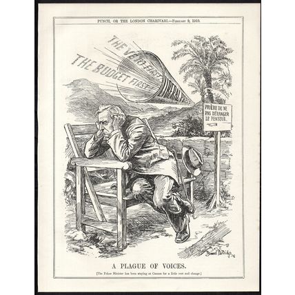 A PLAGUE OF VOICES 1910 John Bernard Partridge Asquith PUNCH CARTOON PAGE