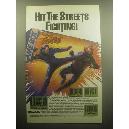 1993 Konami Raging Fighter Game Boy Video Game Advertisement